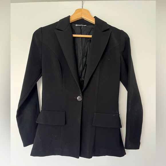 Vintage black petite blazer (hip length) - Picture 1 of 2
